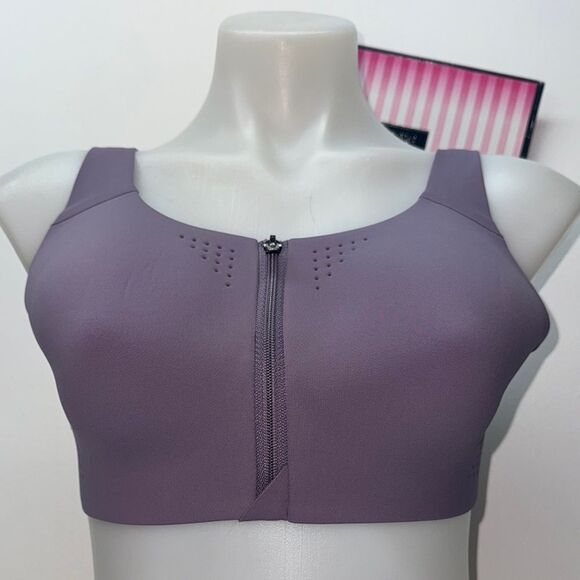 🔥Victoria's Secret Purple Sports Bra with Front Zipper Sz 36C New - Picture 3 of 6